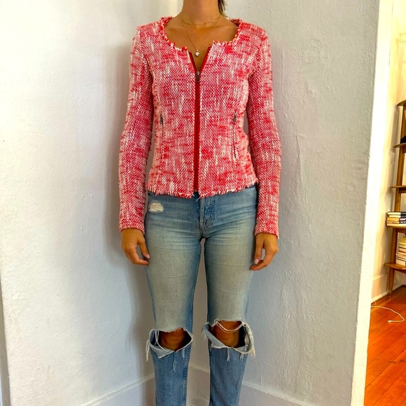Red Tweed Joie Blazer size xs - Picture 1 of 5